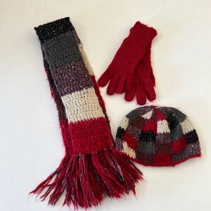 Lucky Brand Hat Scarf And Glove Set